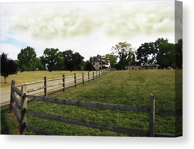 Lancaster Canvas Print featuring the photograph Colonial Mansion In Lancaster County Pennsylvania by David Dehner