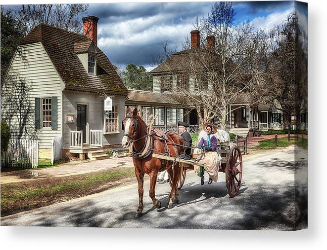 Virginia Canvas Print featuring the photograph Colonial Williamsburg - Market Day by Susan Rissi Tregoning