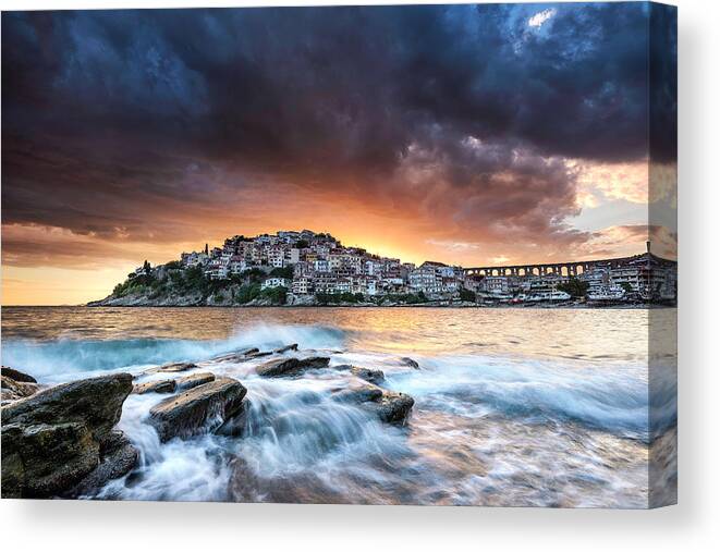 Kavala Canvas Print featuring the photograph Color Bloom by Elias Pentikis