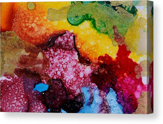 Color Burst Canvas Print featuring the mixed media Colorburst 2 - abstract painting by Marianna Mills