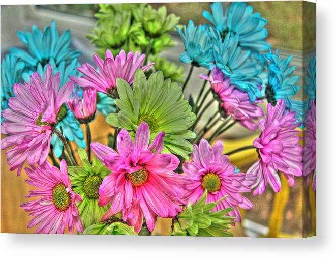 Flowers Canvas Print featuring the photograph Colorful Bouquet by John Handfield