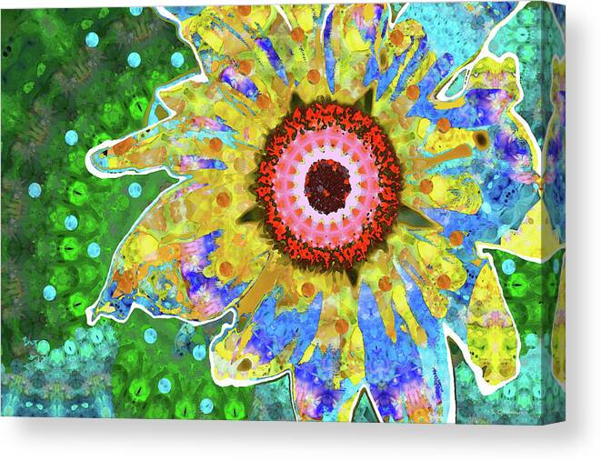 Flower Canvas Print featuring the painting Colorful Flower Art - Wild One - Sharon Cummings by Sharon Cummings