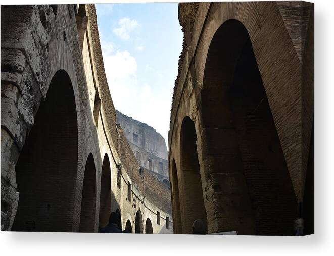 Colosseum Canvas Print featuring the photograph Colosseum of Rome by Regina Muscarella
