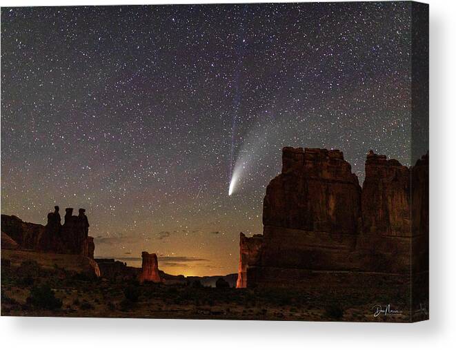 Moab Canvas Print featuring the photograph Comet NEOWISE from Arches National Park by Dan Norris