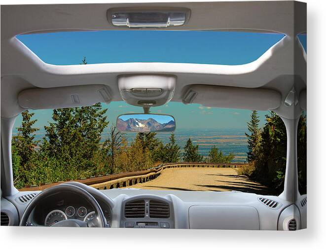 Car Window Views Canvas Print featuring the photograph Coming Down From the High Country by James BO Insogna