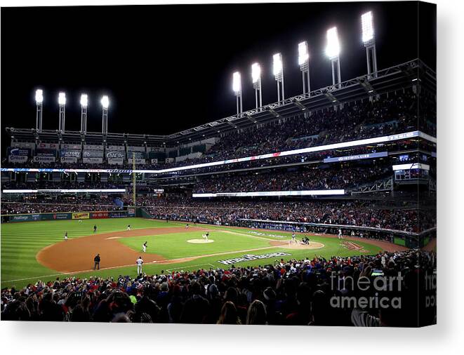 People Canvas Print featuring the photograph Corey Kluber by Ezra Shaw