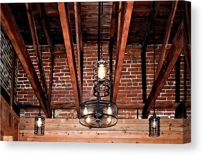 Rafters Canvas Print featuring the photograph Country Chic Hotel Ceiling by Kathy K McClellan