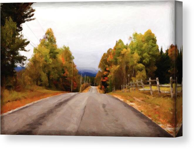 Rural Canvas Print featuring the photograph Country Road in Fall by Carolyn Ann Ryan