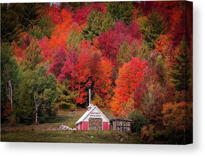 Fall Canvas Print featuring the photograph Coutures Sugar House Fall by Tim Kirchoff