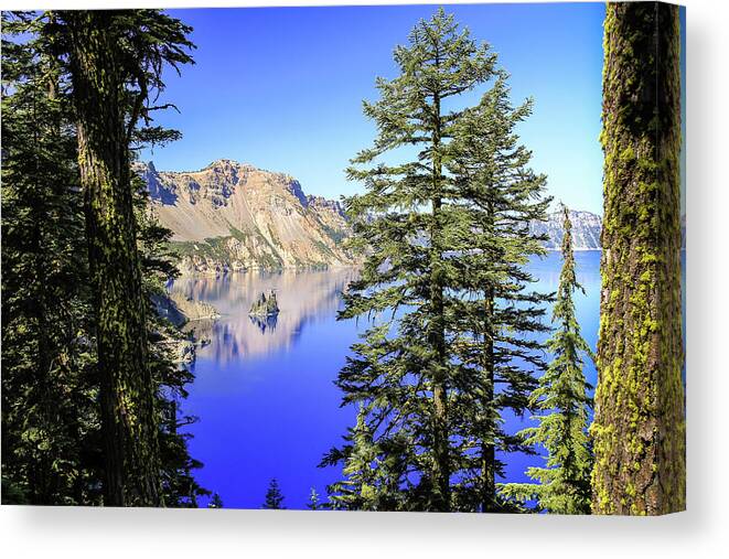 Crater Lake Canvas Print featuring the photograph Crater Lake Reflection by Craig A Walker