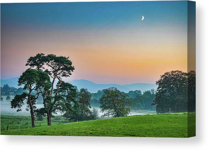 Moon Canvas Print featuring the photograph Crescent Moon by Rob Hemphill