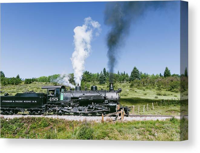 Chama Canvas Print featuring the photograph Cumbres and Toltec Locomotive 488 by Debra Martz