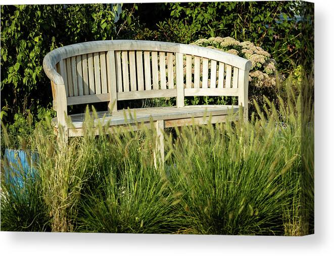 Garden Canvas Print featuring the photograph Curved Bench by Craig A Walker