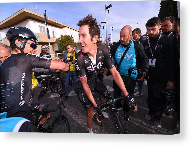Geraint Thomas Canvas Print featuring the photograph Cycling: 52nd Tirreno-Adriatico 2017 / Stage 2 by Tim de Waele