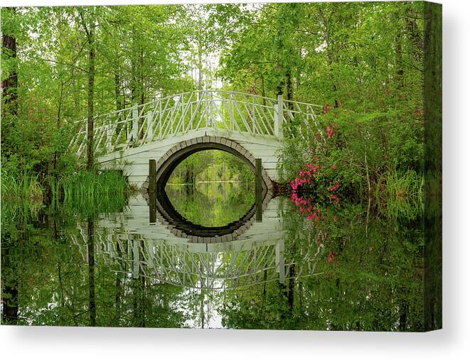 Nature Canvas Print featuring the photograph Cypress Gardens Bridge by Cindy Robinson