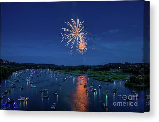 Fireworks Canvas Print featuring the photograph Dancing Light by Bee Creek Photography - Tod and Cynthia