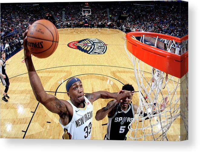 Smoothie King Center Canvas Print featuring the photograph Dante Cunningham by Layne Murdoch Jr.