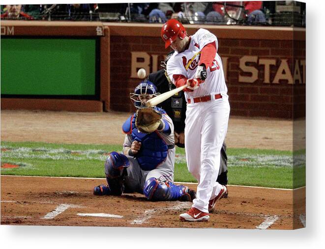 St. Louis Cardinals Canvas Print featuring the photograph David Freese by Rob Carr