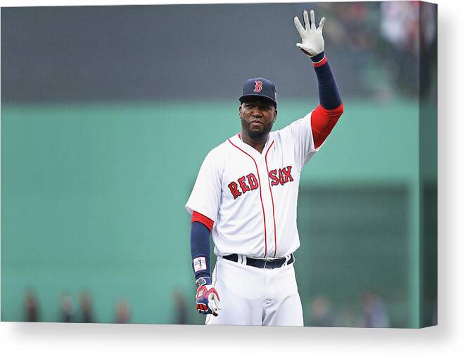 Three Quarter Length Canvas Print featuring the photograph David Ortiz by Maddie Meyer