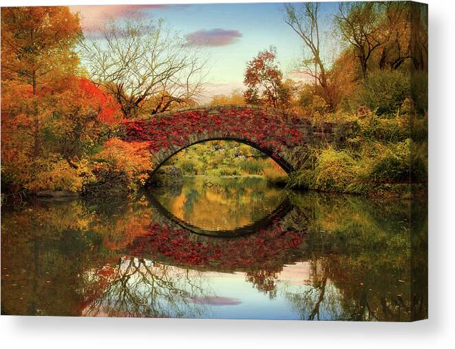 Bridge Canvas Print featuring the photograph Dawn at Gapstow by Jessica Jenney