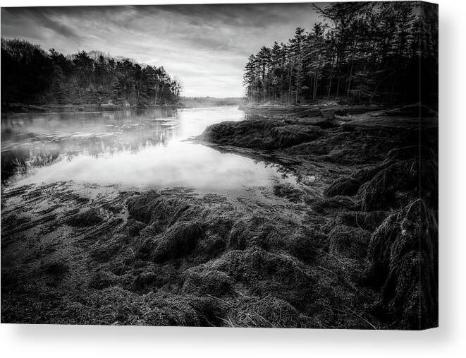 Ovens Mouth Canvas Print featuring the photograph Dawn at Ovens Mouth Black and White by Rick Berk