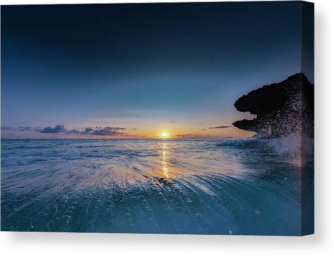 Surf Canvas Print featuring the photograph Dawn Sweeper by Sean Davey