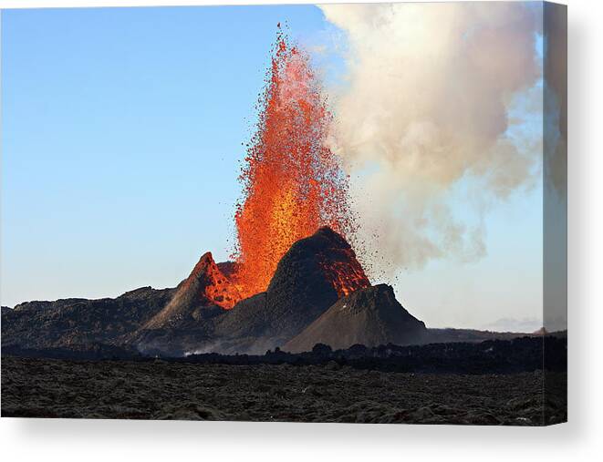 Volcano Canvas Print featuring the photograph Day of the volcano by Christopher Mathews