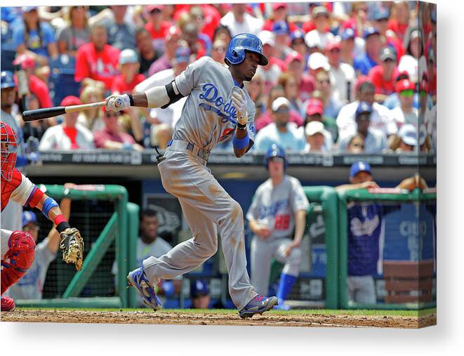 Second Inning Canvas Print featuring the photograph Dee Gordon by Hunter Martin