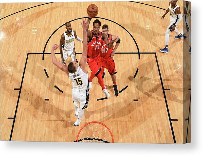 Nba Pro Basketball Canvas Print featuring the photograph Demar Derozan by Garrett Ellwood