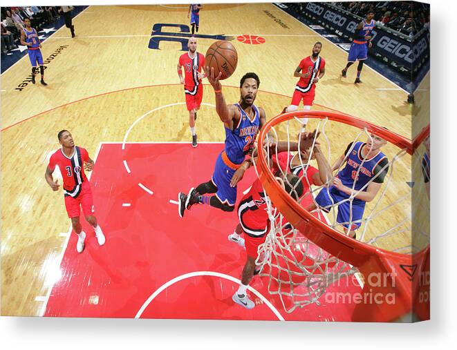 Nba Pro Basketball Canvas Print featuring the photograph Derrick Rose by Ned Dishman