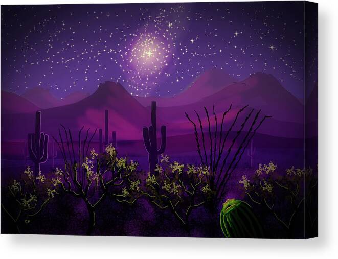 Desert Canvas Print featuring the digital art Desert Stars by Chance Kafka