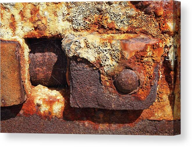 Rust Canvas Print featuring the photograph Detail anchor by Maria Meester