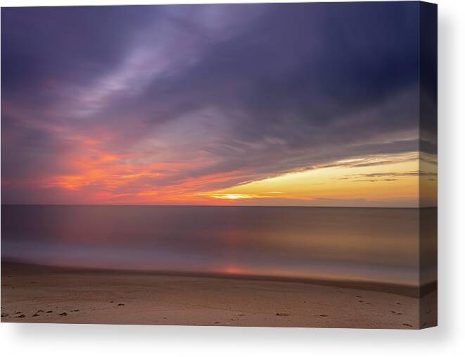 Dewey Beach Canvas Print featuring the photograph Dewey Beach Sunrise Calm Morning by Jason Fink