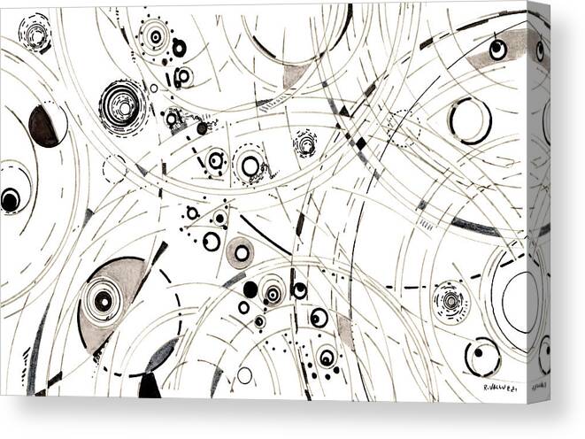 Diffraction Canvas Print featuring the drawing Diffracting around by Regina Valluzzi