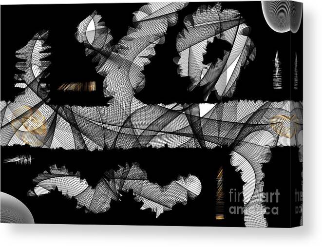Digital Canvas Print featuring the digital art Digital Abstract Fragments by Yvonne Johnstone