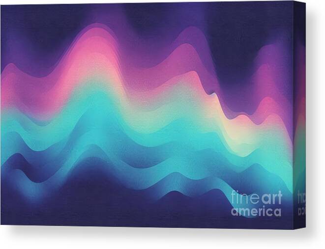 Noise Canvas Print featuring the painting Digital Noise Gradient Nostalgia Vintage 70s 80s Style Abstract Lo Fi Background Retro Wave Synthwave Wallpaper Template Print Minimal Minimalist Blue Black Green Purple Pink Color by N Akkash