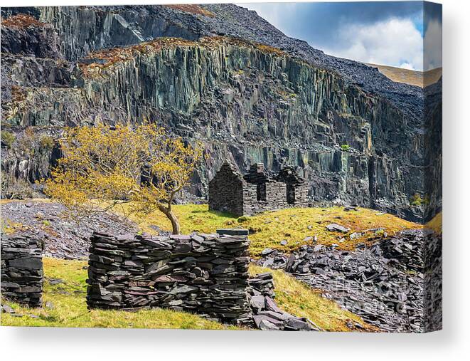 Llanberis Canvas Print featuring the photograph Dinorwic Slate Quarry North Wales by Adrian Evans