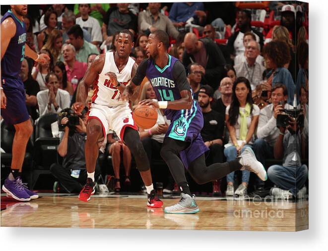Sport Canvas Print featuring the photograph Dion Waiters and Michael Kidd-gilchrist by Issac Baldizon