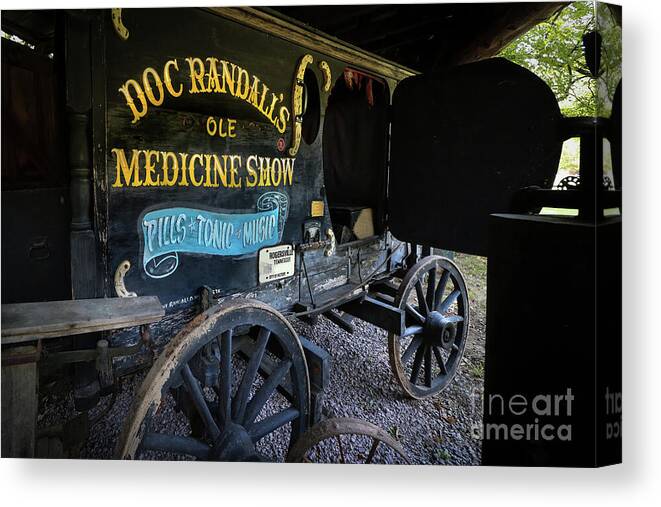 Carriage Canvas Print featuring the photograph Doc Randall's Ole Medicine Show carriage by Shelia Hunt