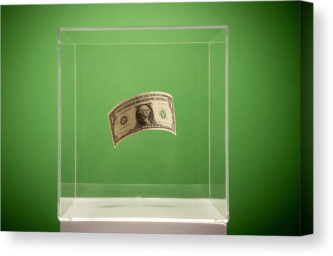 Security Canvas Print featuring the photograph Dollar in a box by PM Images