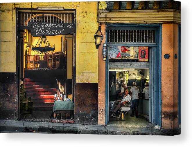 Tavern Canvas Print featuring the photograph Dolores and Ernesto by Micah Offman