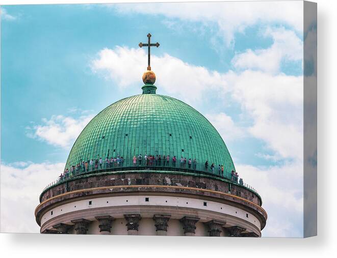 Architecture Canvas Print featuring the photograph Dome of the Basilica in Esztergom Hungary by Viktor Wallon-Hars