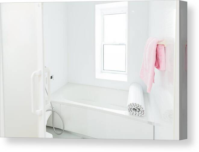 Shower Canvas Print featuring the photograph Domestic bathroom by Miya227