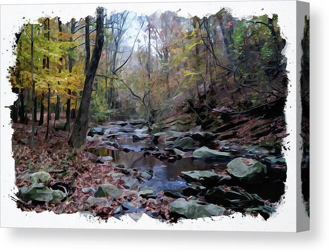 Stones Canvas Print featuring the digital art Down Stream by Chauncy Holmes