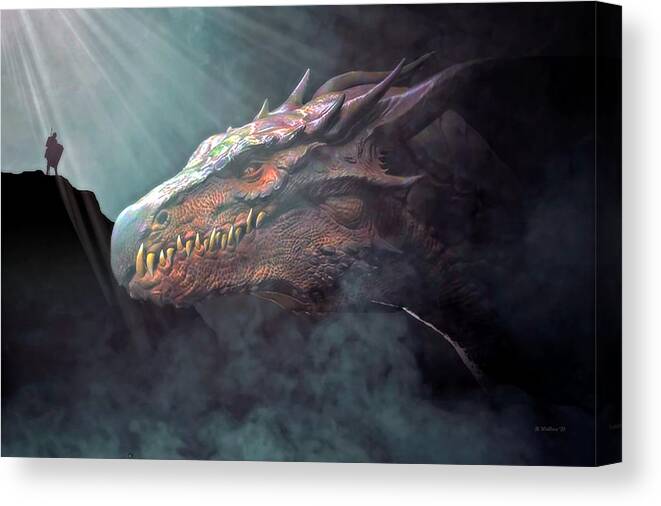 2d Canvas Print featuring the digital art Dragon's Lair by Brian Wallace
