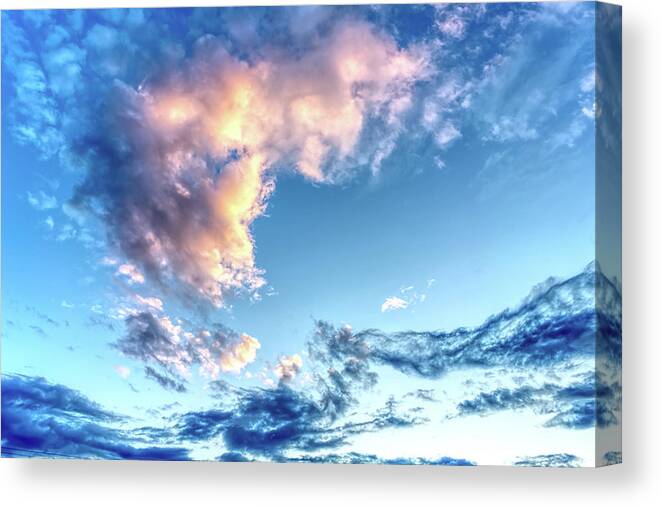 Landscape Canvas Print featuring the photograph Dramatic Montana Sunrise Cloud by Wes Hunt