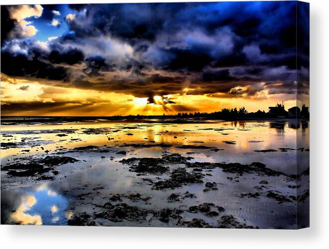 Sunset Canvas Print featuring the photograph Dramatic Sunset by Montez Kerr