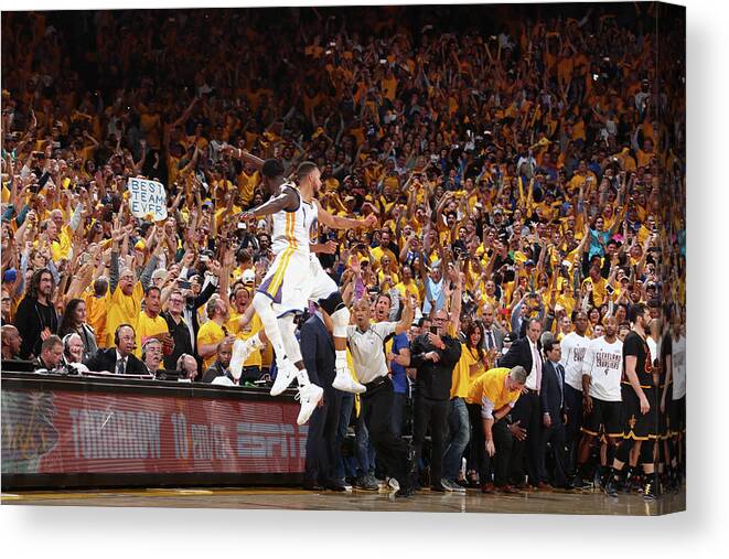 Playoffs Canvas Print featuring the photograph Draymond Green and Stephen Curry by Nathaniel S. Butler