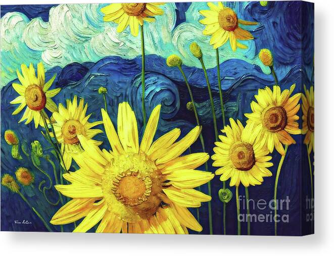 Sunflowers Canvas Print featuring the painting Dreaming Of Sunflowers by Tina LeCour