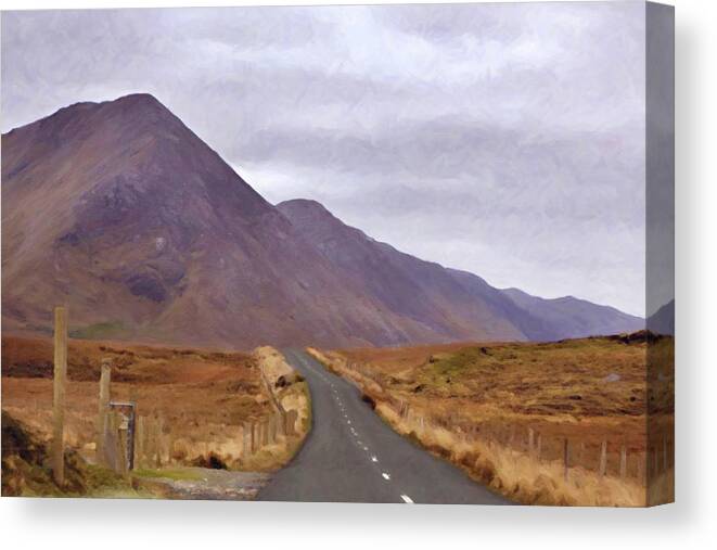 Ireland Canvas Print featuring the photograph Driving through Irish Countryside by Carolyn Ann Ryan